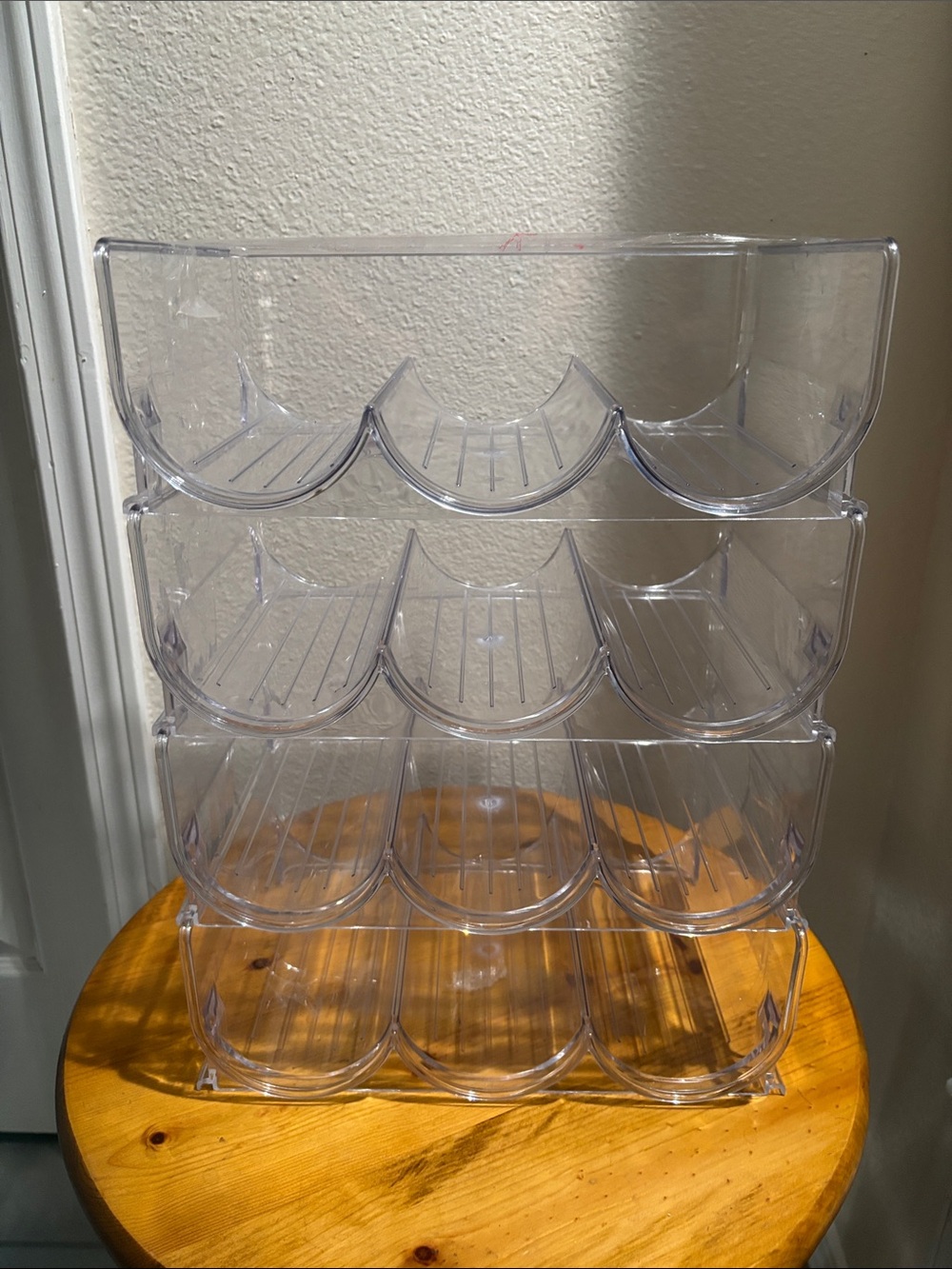 Clear Stackable 4-Tier Bottle & Can Rack